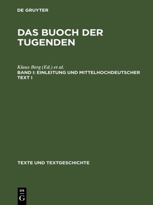 cover image of Einleitung und mittelhochdeutscher Text I